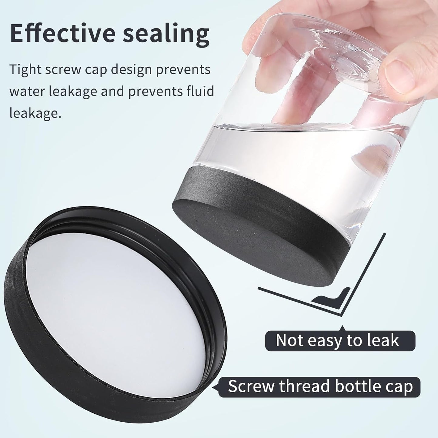 36PCS 8OZ Plastic Jars with Screw On Lids,Labels Refillable Empty Round Slime Containers for Storing Dry Food, Honey Jam, Cream, Butter, Lotion (Black)