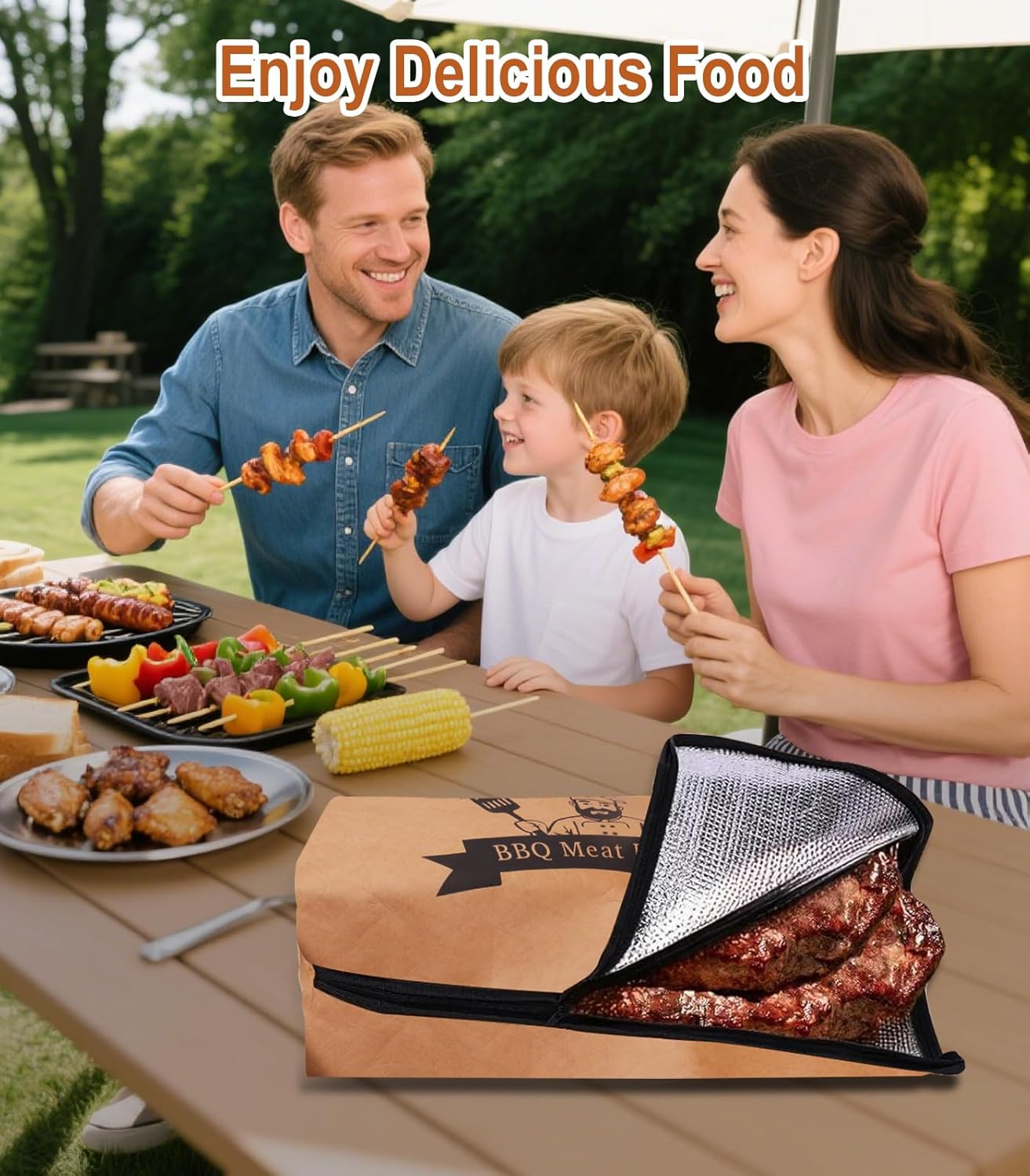 BBQ Blanket for Resting Meat, 15 in Waterproof Reusable Smoker Grilling Meat Insulated Resting Bag with Wide Mouth for Large Brisket/Beef/Pork Shoulders/Turkeys/Tenderloin