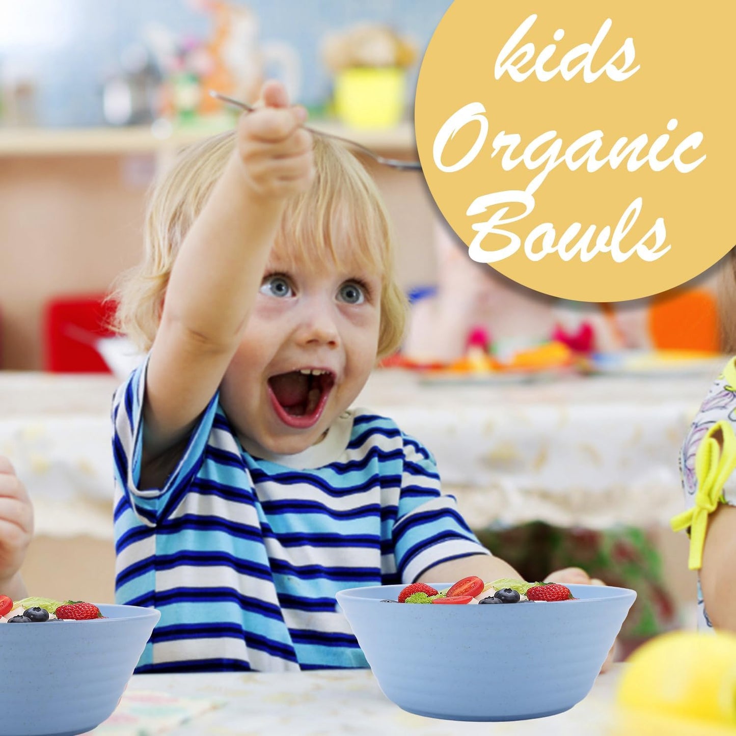 Wrova Wheat Straw Bowl Sets,6 PCS Unbreakable Cereal Bowl 36 OZ,Microwave and Dishwasher Safe Bowls,Kitchen Bowls for Serving Soup,Oatmeal and Salad （Sky Blue）