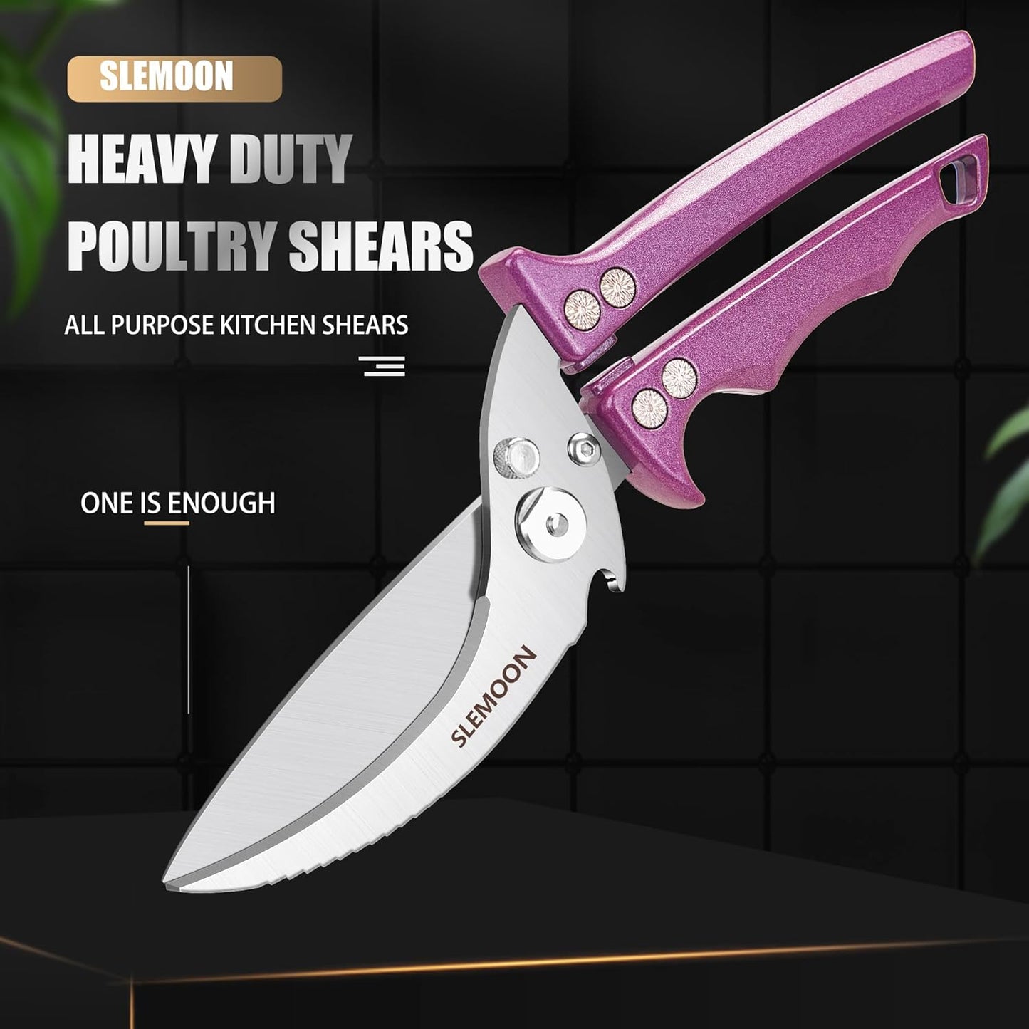 Heavy Duty Poultry Shears Meat Cutting Dishwasher Safe and Food Stainless Kitchen Shears Kitchen Scissors for Chicken Turkey Thanksgiving,Gift Box,purple