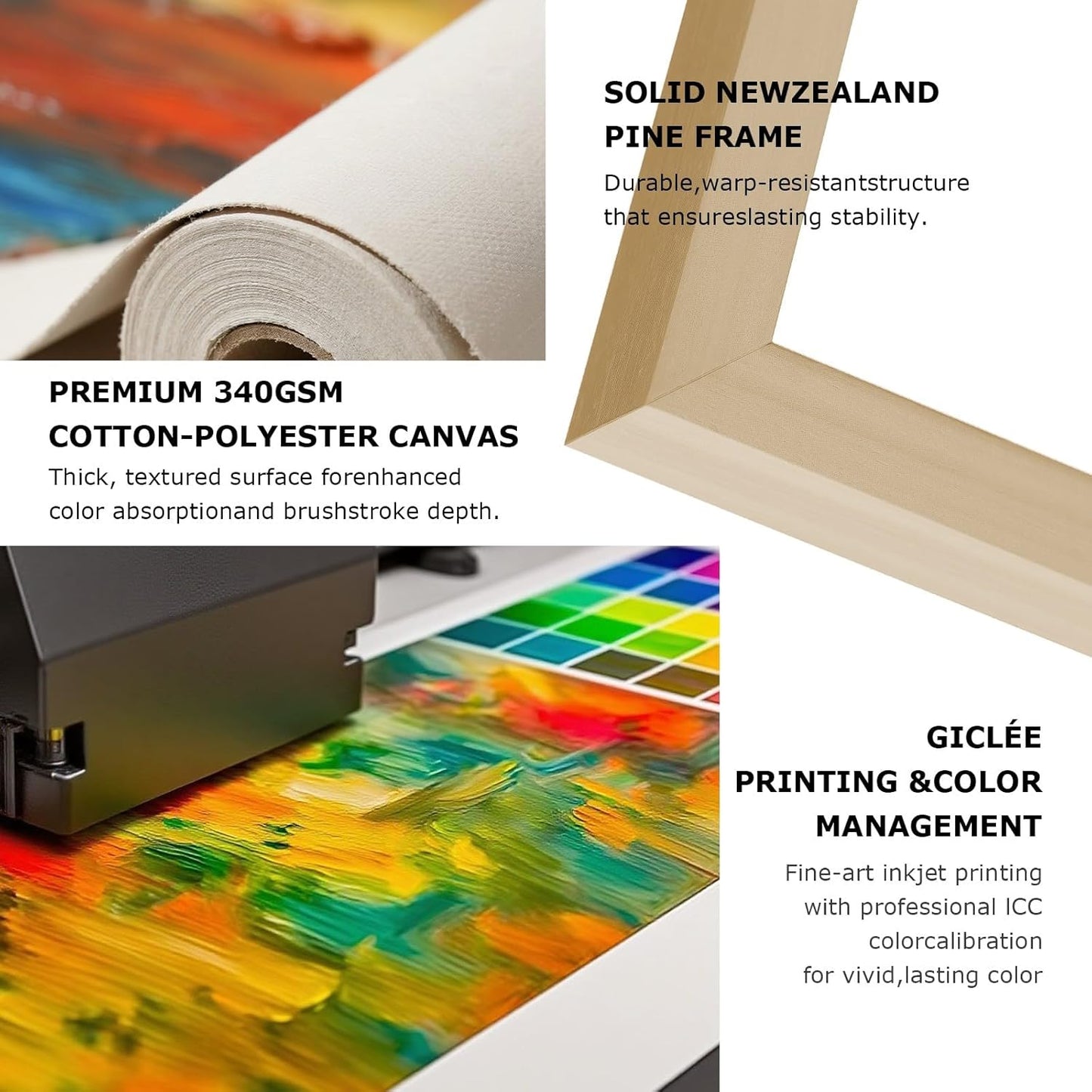 Gloliv Canvas Wall Art for Living Room – Abstract Wall Decor Painting, Artist-Authorized Reproduction Print – Modern Canvas Prints for Office, Bedroom, Bathroom & Kitchen Home Decor 23"x20"