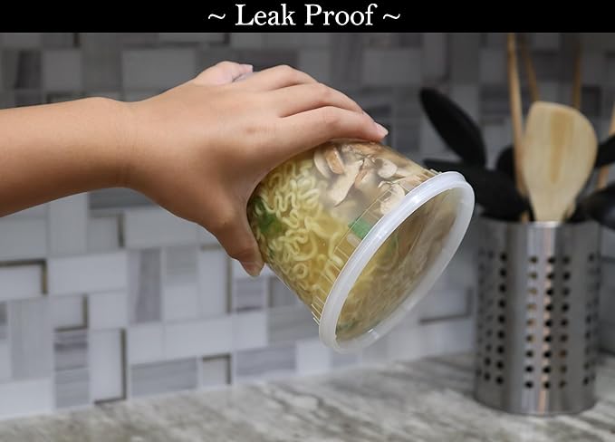 Zekii 24 sets Mix Size Deli Containers with Lids, 8x 8oz, 8x 16oz, 8x 32oz, Soup Containers w/Lids Airtight, Disposable, BPA Free, Takeout soup Cups, Meal Prep, Food Storage w/Measurements