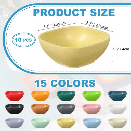 uxcell 10pcs Straw Dipping Bowls, Unbreakable Prep Bowls, Small Dessert Bowls for Side Dishes Snacks Fruits Appetizers, Yellow