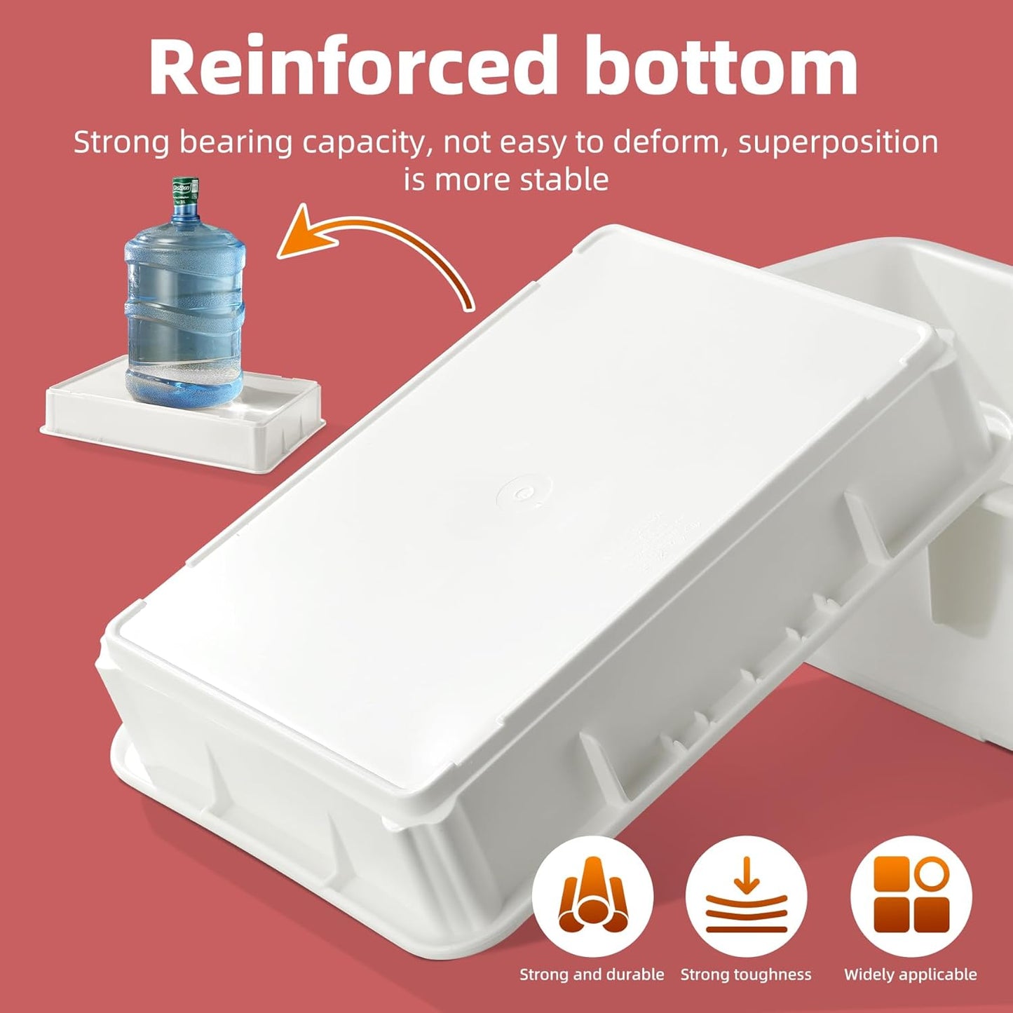 4 Packs Large Pizza Dough Proofing Box with Lids | 22.8" D x 15.5" W x 6.1" H Bread Proofing Box | Sourdough Food Storage Containers for Bakeries | Pizza Dough Proofing Container