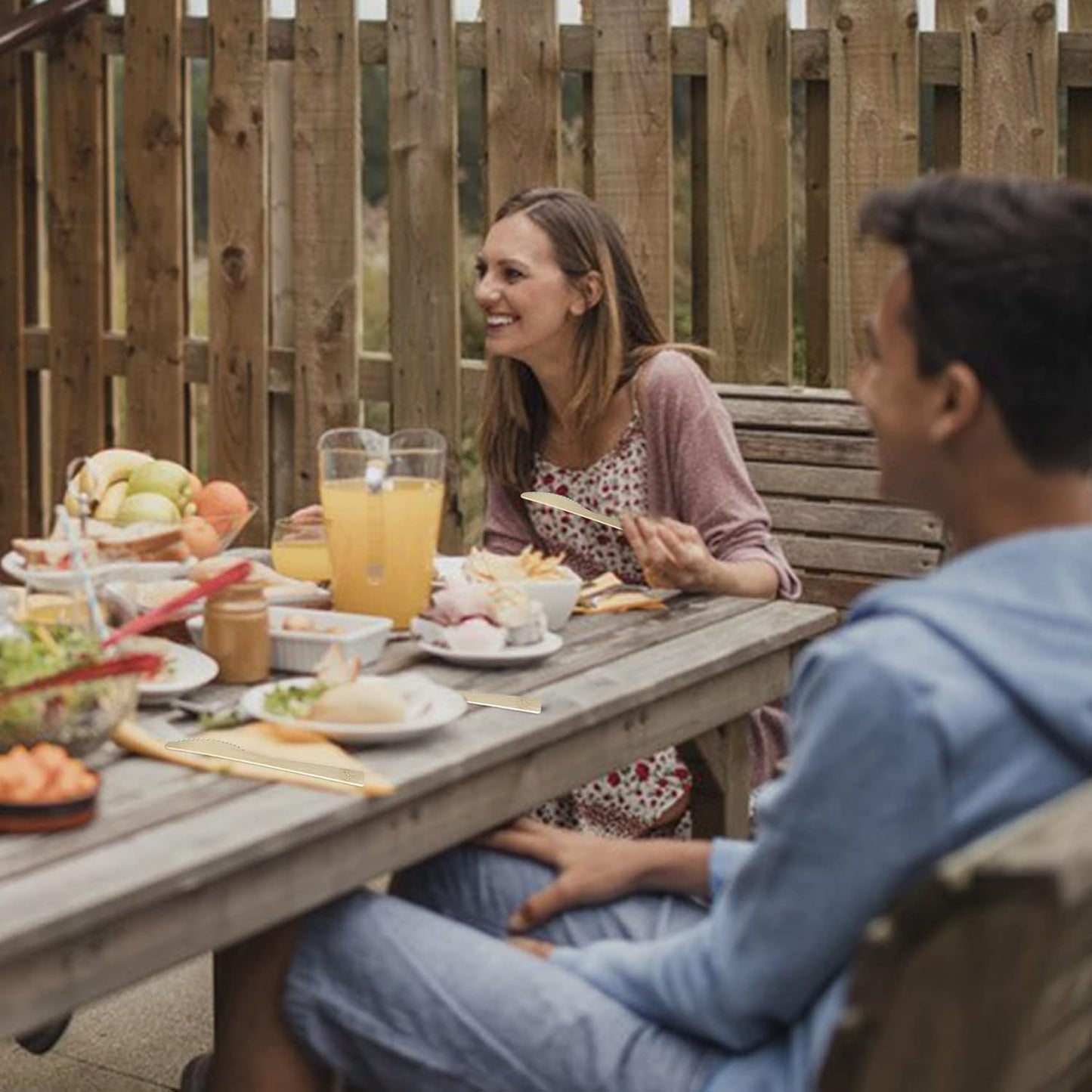 100% Bamboo Utensils -100 PK 6.7" Bamboo Compostable Knives Disposable Bamboo Cutlery Set Biodegradable Eco Friendly Renewable Flatware Knife