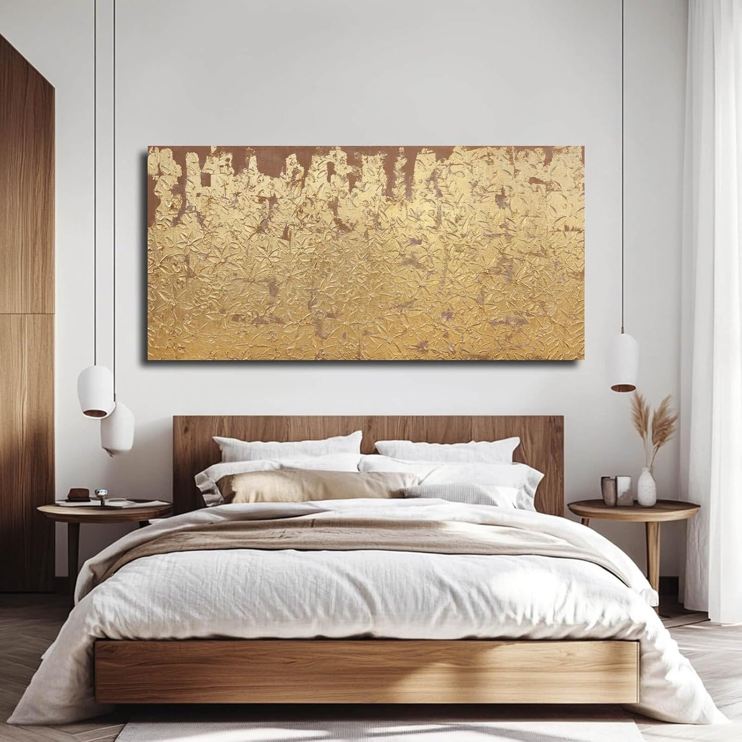 VAYIMDH Abstract Canvas Wall Art Gold Wall Painting Contemporary Home Wall Decor 29"x58" Large Artwork for Living Room Office Decor