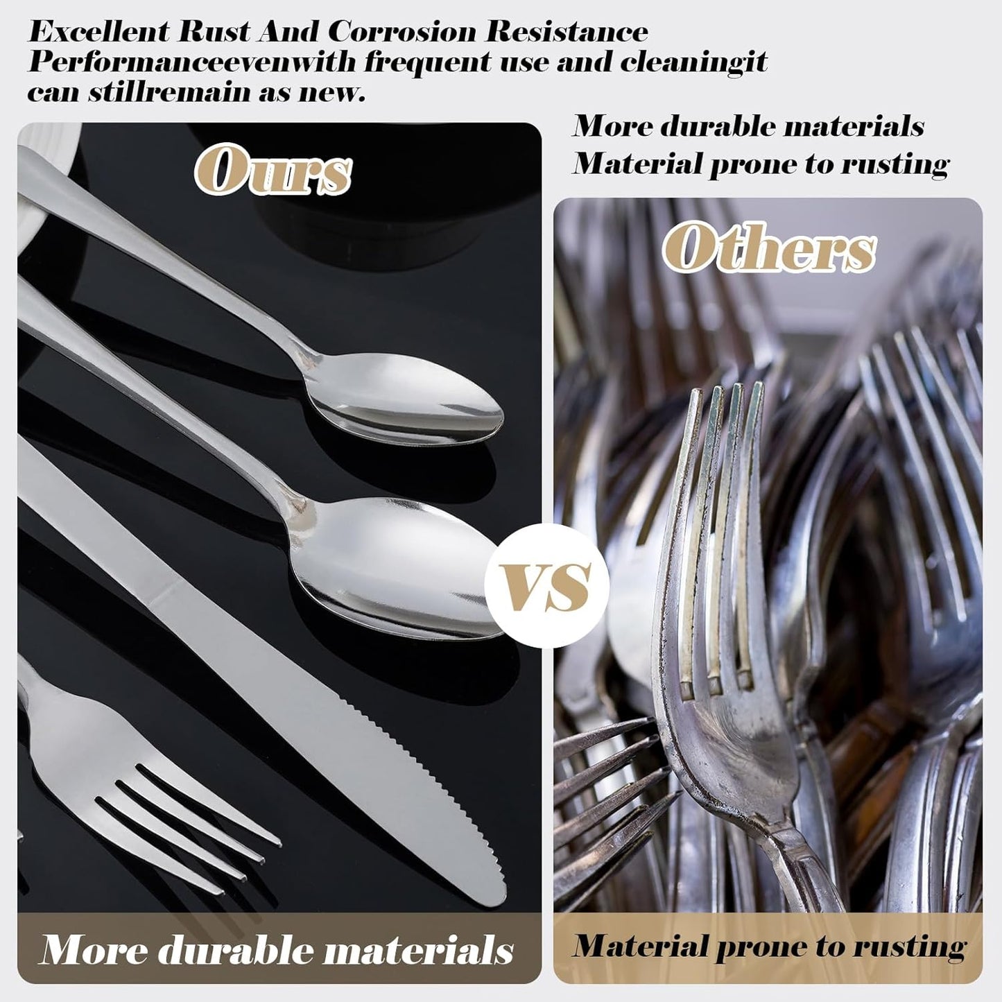 60 PCS Silverware Set - Windsor Stainless Steel Silverware Set for 12 Kitchen Flatware Set Cutlery Set For Home Restaurant Hotel, Kitchen Dishwasher Safe & Mirror Polished Utensils Set