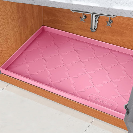 SIKADEER 25" x 22" Under Sink Mat Waterproof, Silicone Mat Kitchen Drawer Shelf and Cabinet Liner, Sink Protector for Kitchen Organizers and Storage, Boot Tray Pet Food Mats