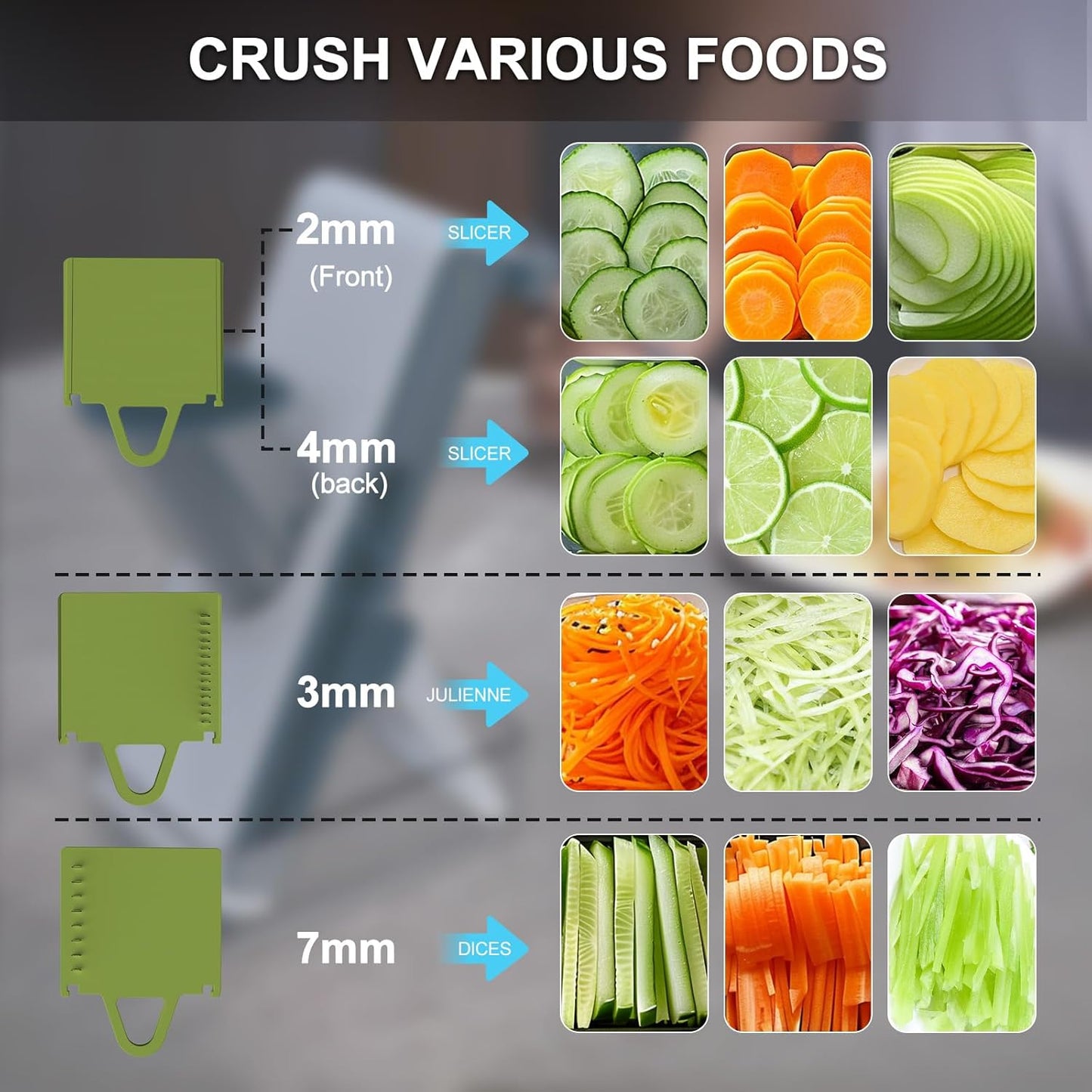 Mandoline Slicer for Kitchen, Mandoline Slicer Safe Multifunctional Dicer Adjustable Commercial Slicer Machine Stainless Steel Chopper