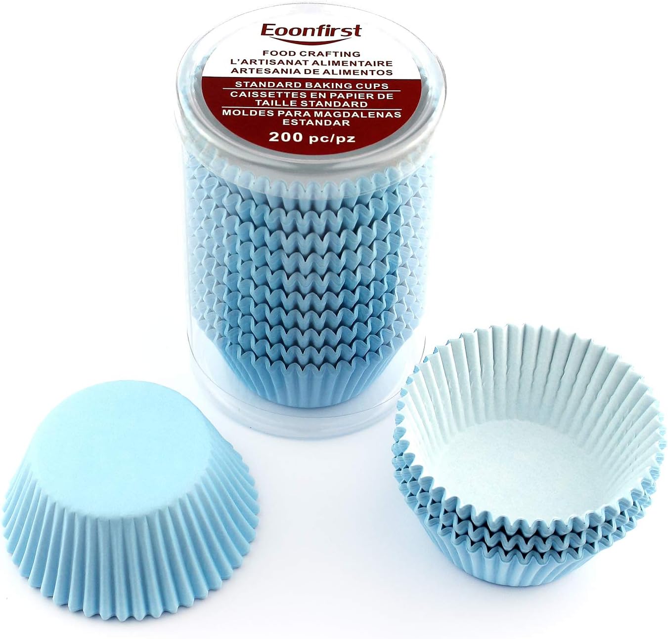 Eoonfirst Standard Size Baking Cups Valentine's Day Party Cupcake Liners 200 Pcs (Light Blue)