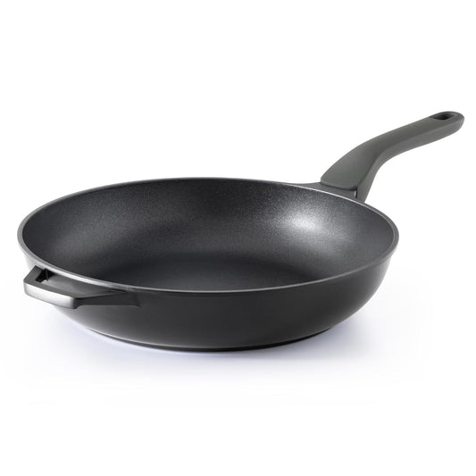 PRICUSIS Nonstick Frying Pan, 8/10/12 Inch Skillet with Stay Cool Handle, Fully Coated, Induction Compatible & Oven Safe, 100% Dishwasher Safe, PTFE & PFOA Free（12 Inch, Black Sesame）