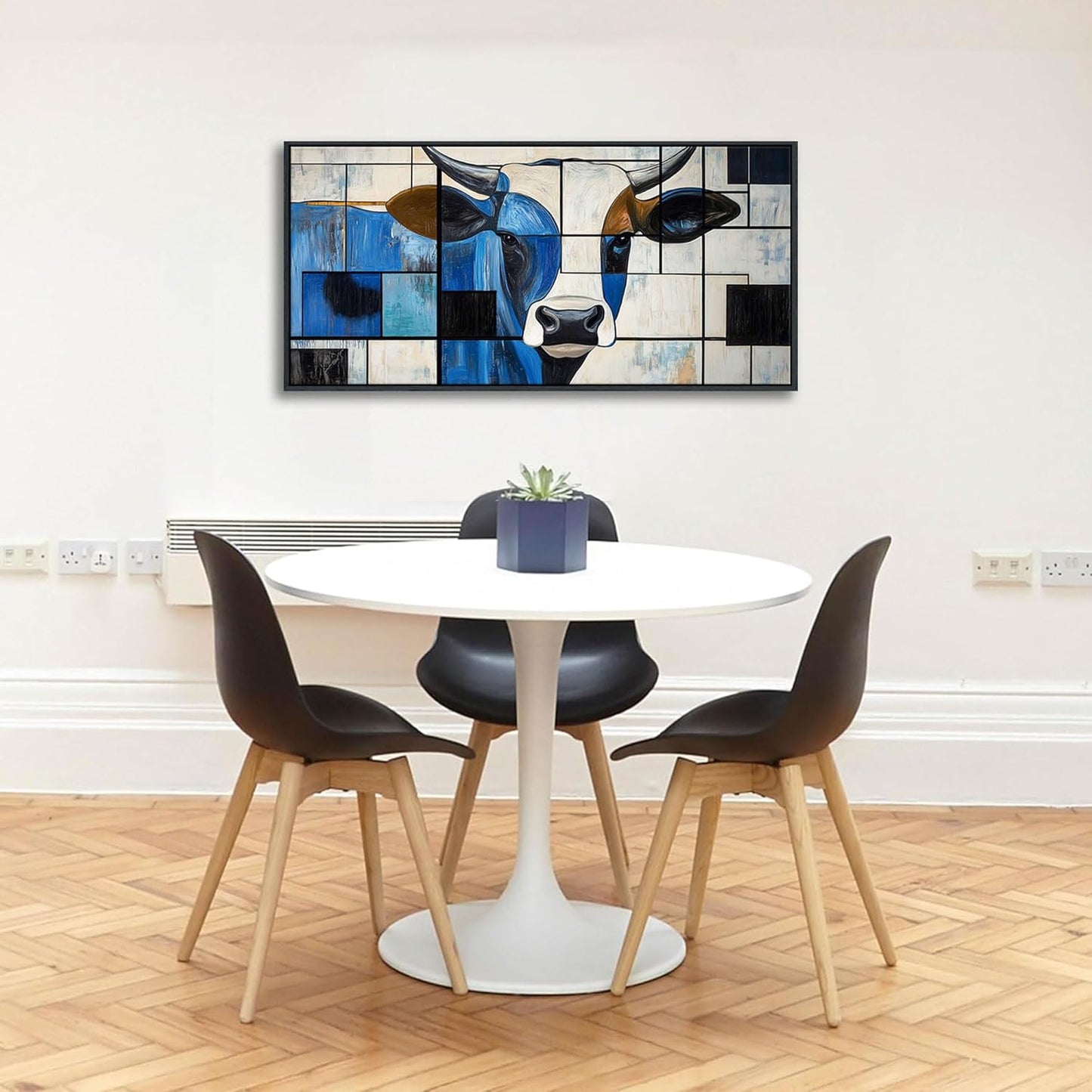 QZQCBLC Cow Canvas Wall Art - Large Black and White Pictures Artwork Abstract Modern Funny Western Wall Decor for Living room Bedroom Bathroom kitchen Home Office Painting 20x40 IN