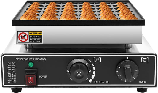 950W Electric Waffle Maker Machine, Electric Cake Waffle Maker 122-572℉ Non-Stick Waffle Stick Maker for Home & Commercial Use (4x Cleaning Sponges+2x Oil Brushes+1x Whisk)