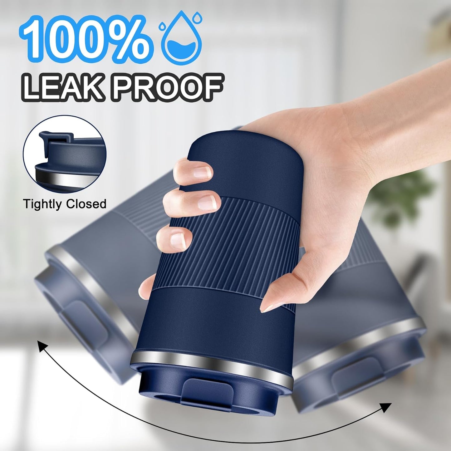 Coffee Travel Mug 12 oz & 17 oz Insulated Coffee Mug with Lid Portable Spill-Proof Coffee Travel Mug No Handle Reusable Stainless Steel Mug Keeps Cold and Hot Suitable for Car, Daily, Travel and Gifts