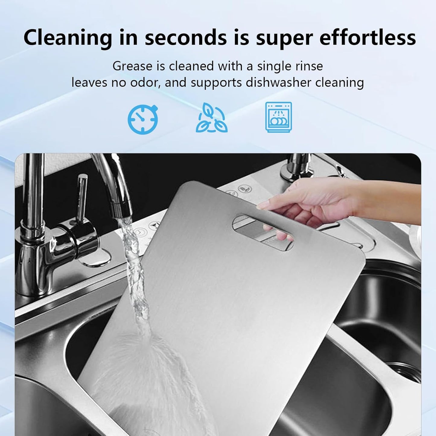 Titanium Cutting Board Set of 1, 18 * 12inches, Titanium Cutting Boards for Kitchen, Food Grade Metal Double Sided Chopping Boards for Kitchen Counter Meat Vegetable Fruit Outdoor Camping