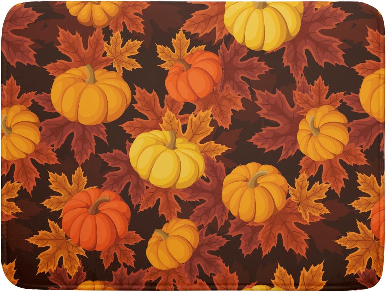 Fall Drying Mats for Kitchen Counter 18×24 Inch Autumn Pumpkin Leaves Large Microfiber Drying Mat Kitchen Accessories Dish Rack Mat Drainer Pad Washable Absorbent