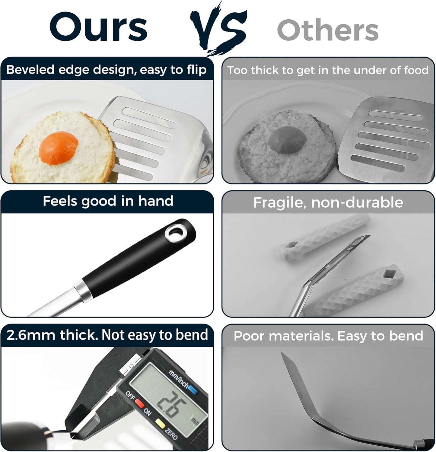 18/0 Stainless Steel Cooking Utensils Set, Heavy Duty Kitchen Utensils for Daily Use Party Wedding Housewarming, Dishwasher Safe, 9 Pieces