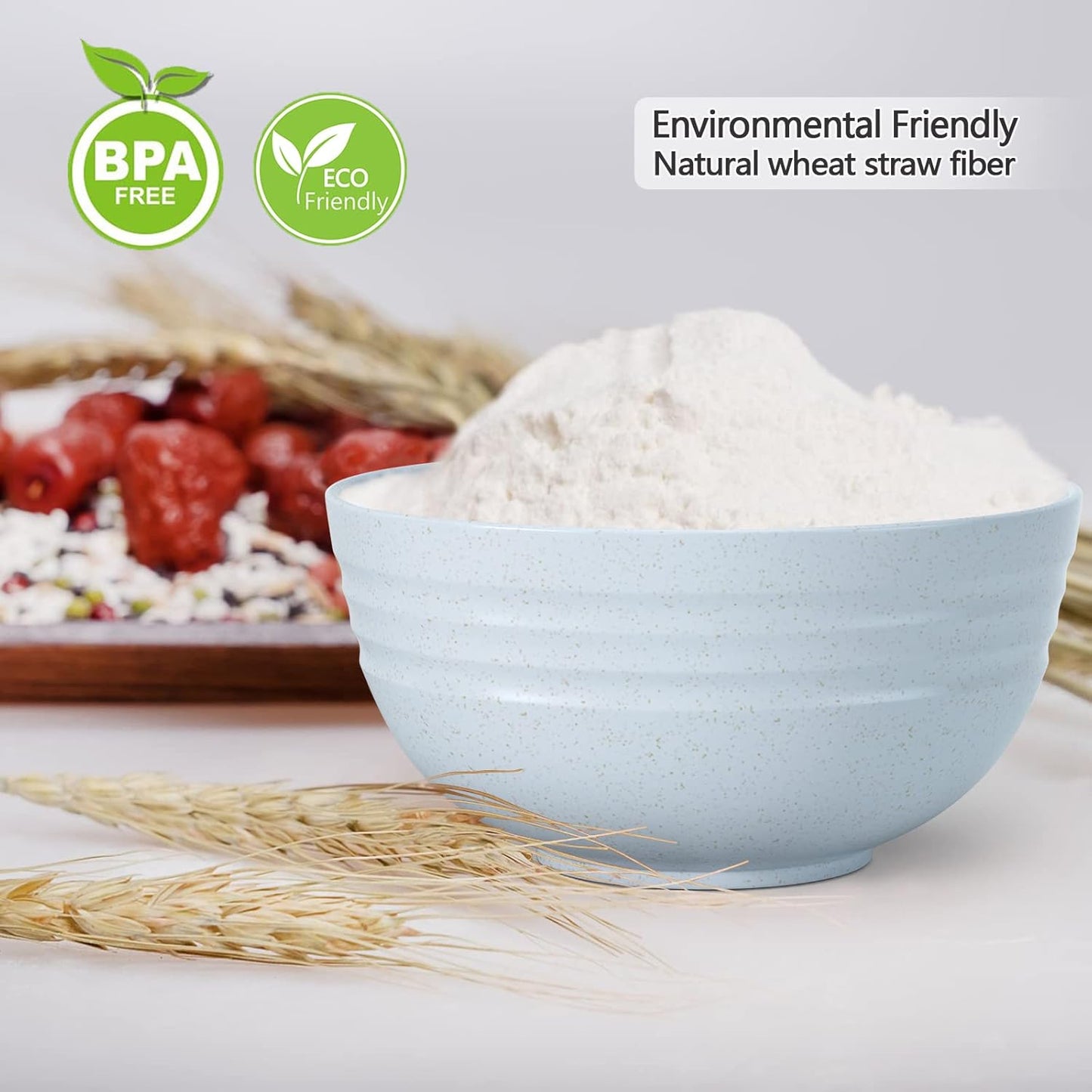 Homestockplus Cereal Bowls 24 OZ Microwave and Dishwasher Safe Bowl BPA-Free Eco-Friendly Bowl Sets Mixed Color for Cereal, Salad, Soup, Rice[Set of 8]