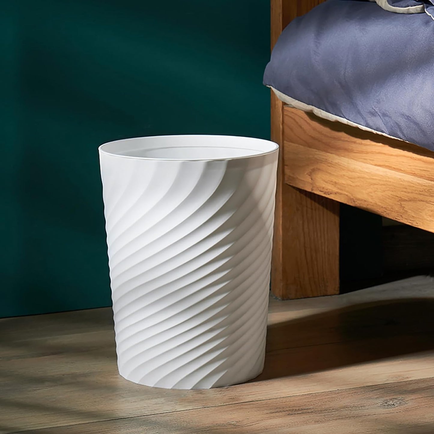 Small Bathroom Trash Can 1.8 Gallon Waste Basket 2 Pack Garbage Can for Toilet Office Bedroom, White