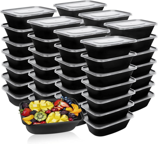 Tiny Meal Prep Containers, 12 oz [50 Pack] - mini Single 1 Compartment Food Meal Prep Containers Reusable, BPA Free Small disposable Food Storage Containers with Lids Microwave Dishwasher Freezer Safe