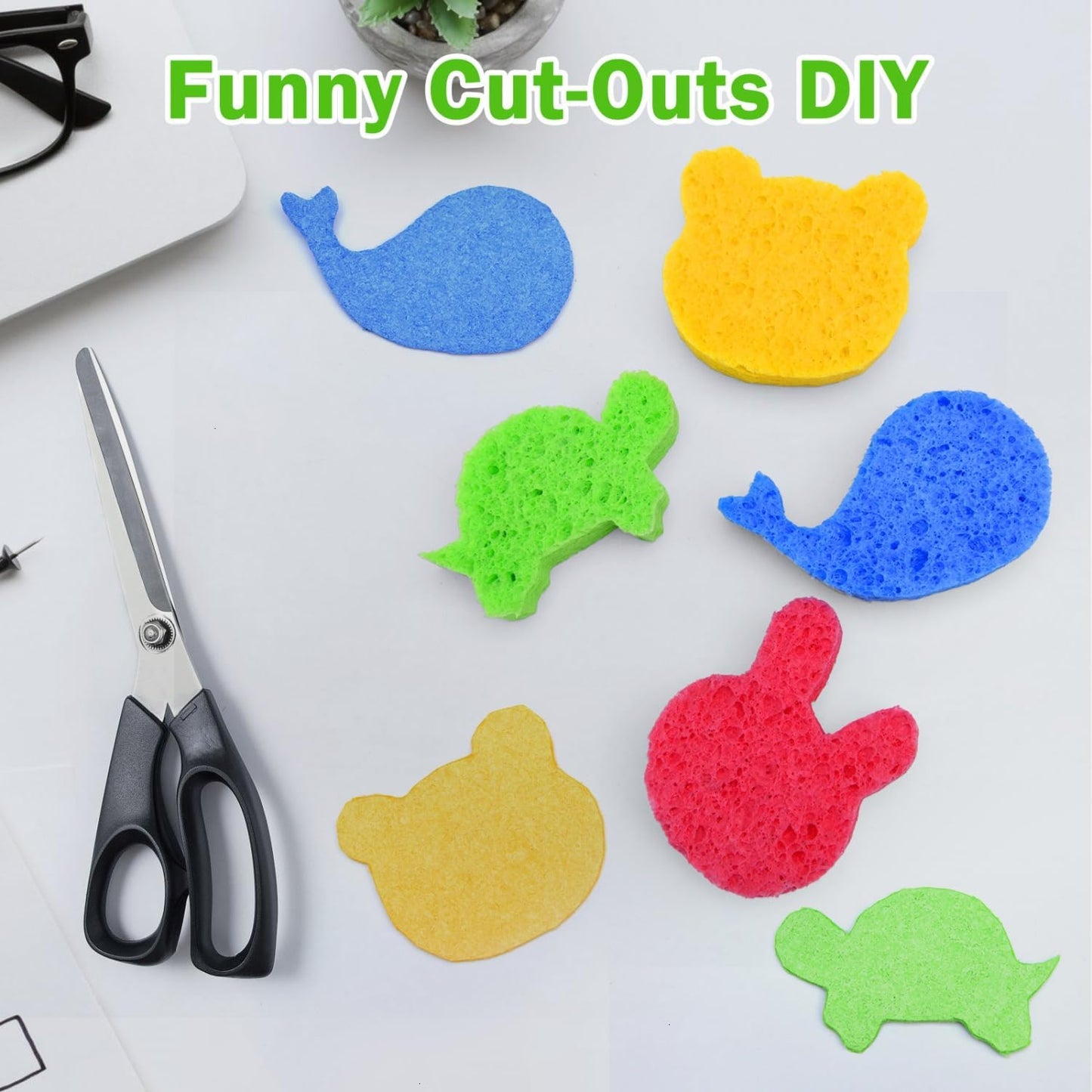 YoleShy Sponge Kitchen Natural Cellulose Sponges 10 Pack Compressed Sponges for Cleaning Reusable Dish Sponge Kitchen Non-Scratch DIY for Kids