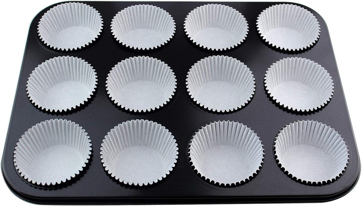Eoonfirst Standard Size Baking Cups Halloween Day Cupcake Liners 200 Pcs (Black)