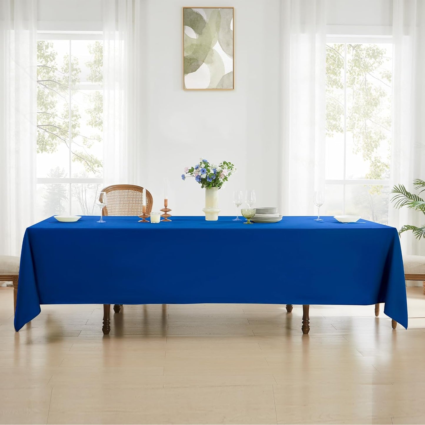 Rectangle Tablecloths 60x120 Inch 2 Pack Royal Blue Tablecloth Washable Decorative Linen Polyester Table Cloths for Dining Table Banquets Buffet Parties and Wedding
