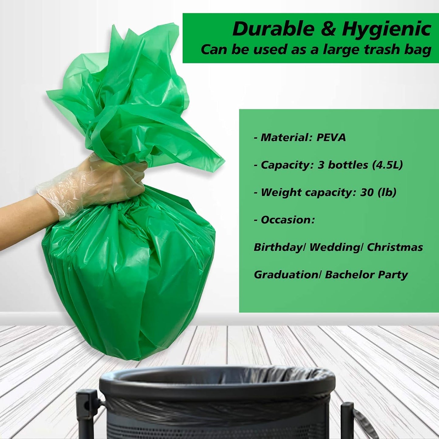 FUNTOOB Green Plastic Table Cloth - 4 Pack Disposable Table Covers - Forest Pattern - Baby Shower, Gender Reveal, Birthday Party Decorations - 54" X 72"