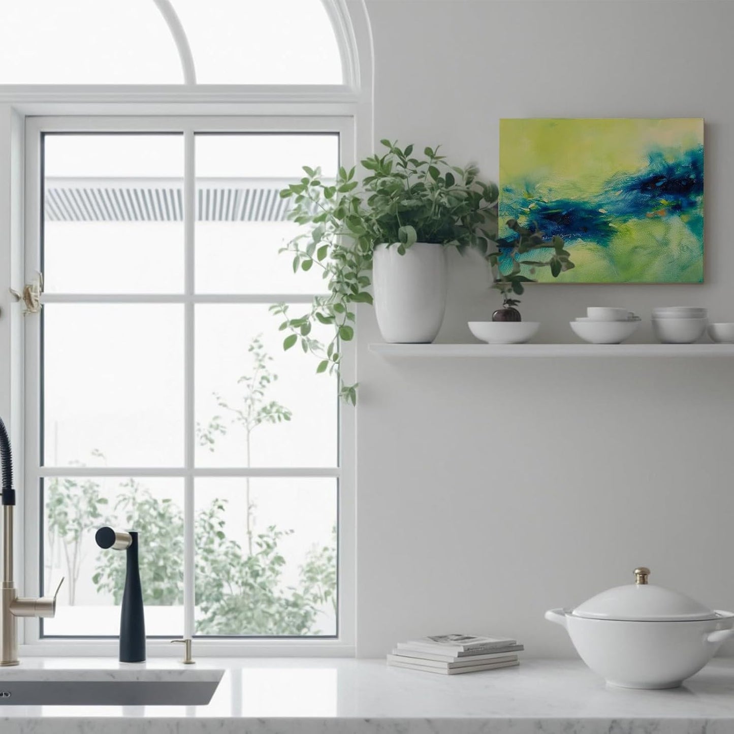 Gloliv Canvas Wall Art for Living Room – Abstract Wall Decor Painting, Artist-Authorized Reproduction Print – Modern Canvas Prints for Office, Bedroom, Bathroom & Kitchen Home Decor 14"x11"