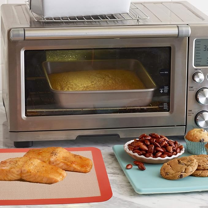 Square Silicone Baking Mats for 10 Inch Cake Pan, 9.65"Square Food Grade Silicone Mat for Baking Sheet for Cake/Pastry/Toast/Pie, Non-Stick Reusable Baking Mat for 10x10 Air Fryer/Cake Pan/Oven