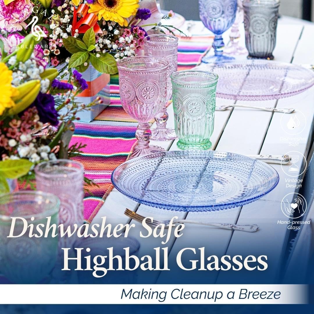 Yungala Multi-colored Highball Drinking Glasses