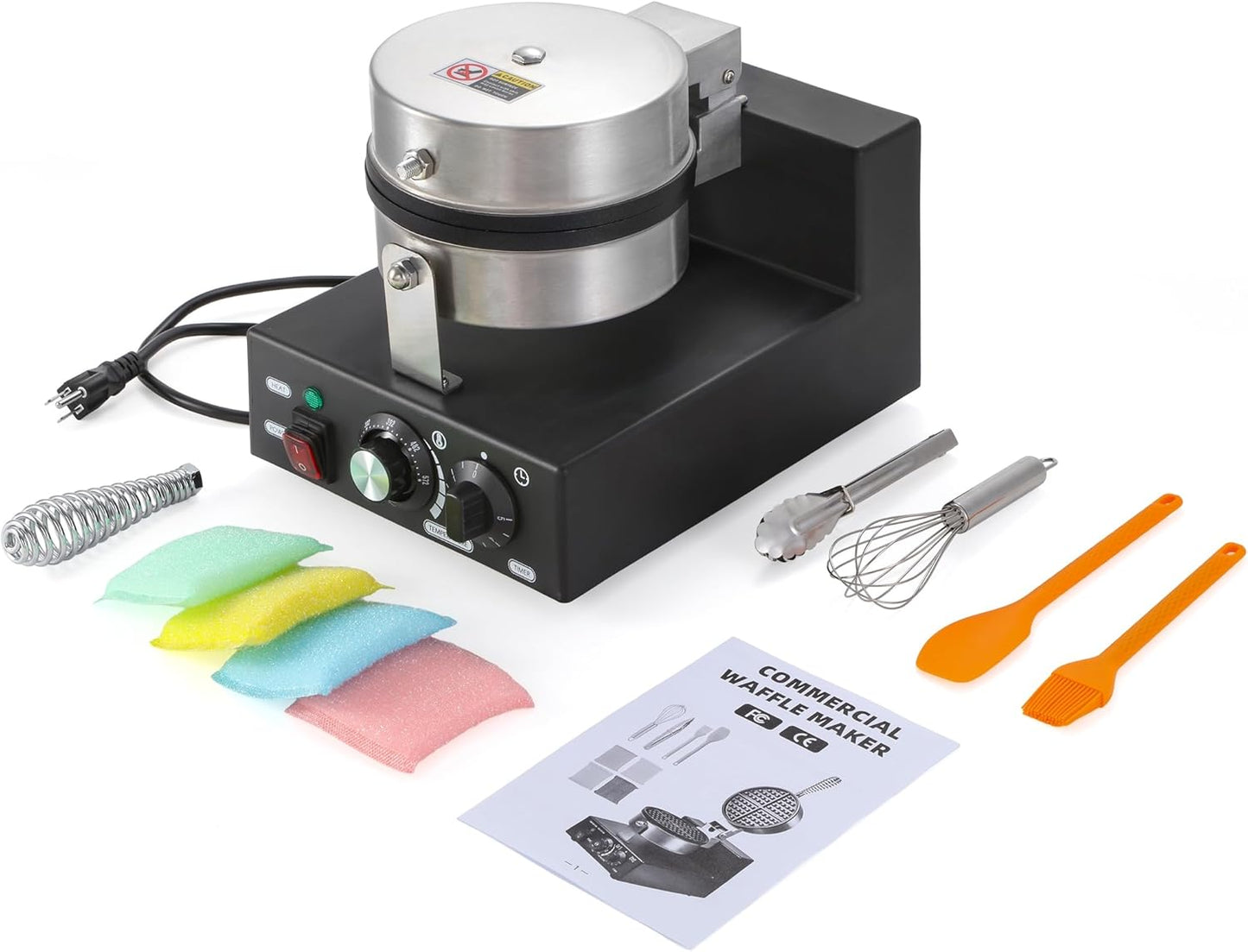 Dyna-Living Commercial Waffle Maker 1200W Professional Waffle Maker Commercial Restaurant Waffle Iron Non-stick Classic Waffle Machine Waffle Bowl Maker for Home