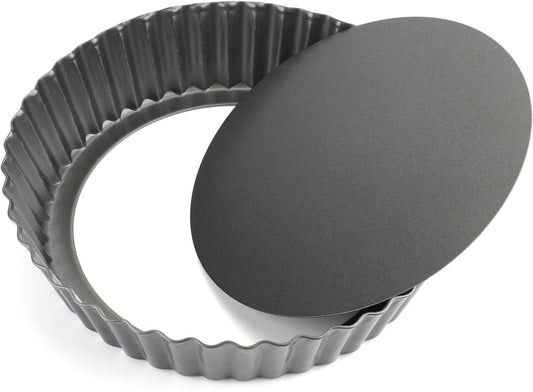 Tosnail 9.5" x 2" Nonstick Tart Pan Quiche Pan Pie Pan with Removable Bottom