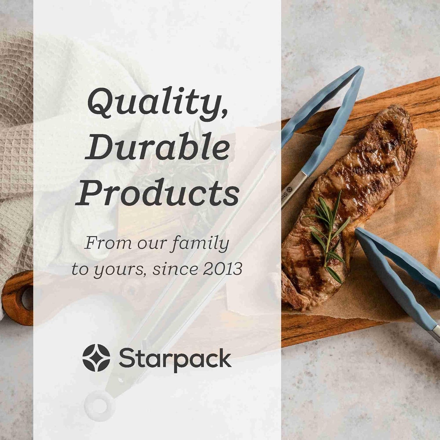 Starpack 'Get a Grip' Silicone Kitchen Tongs for Cooking 12 Inch - BBQ Silicone Tongs for Grill Heat Resistant to 600°F - Stainless Steel Utensils with Non Stick Rubber Tips for Serving Food