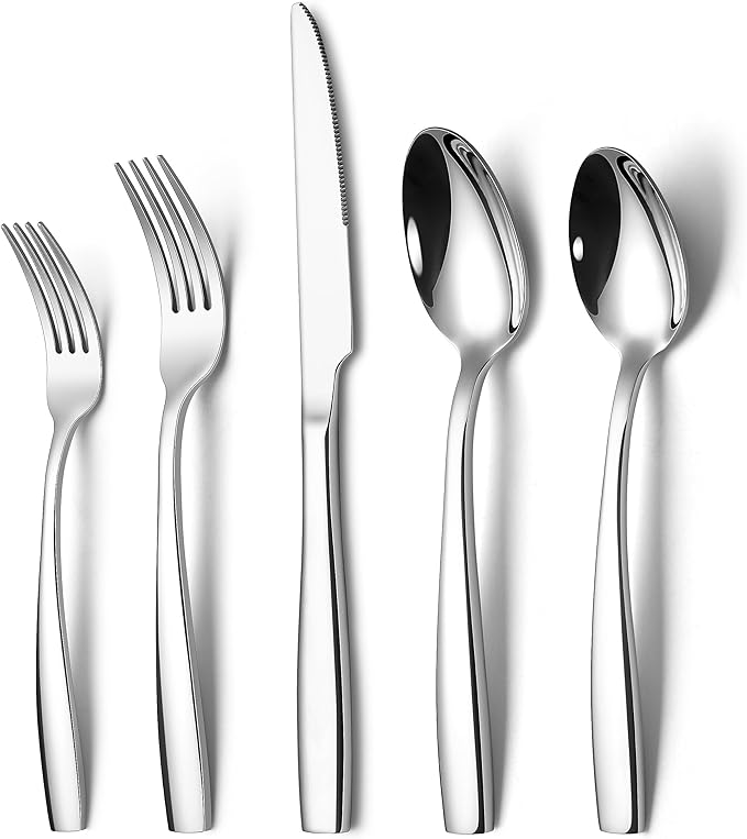 Onader 40 Piece Heavy Duty Silverware Set, Stainless Steel Flatware Cutlery Set for 8