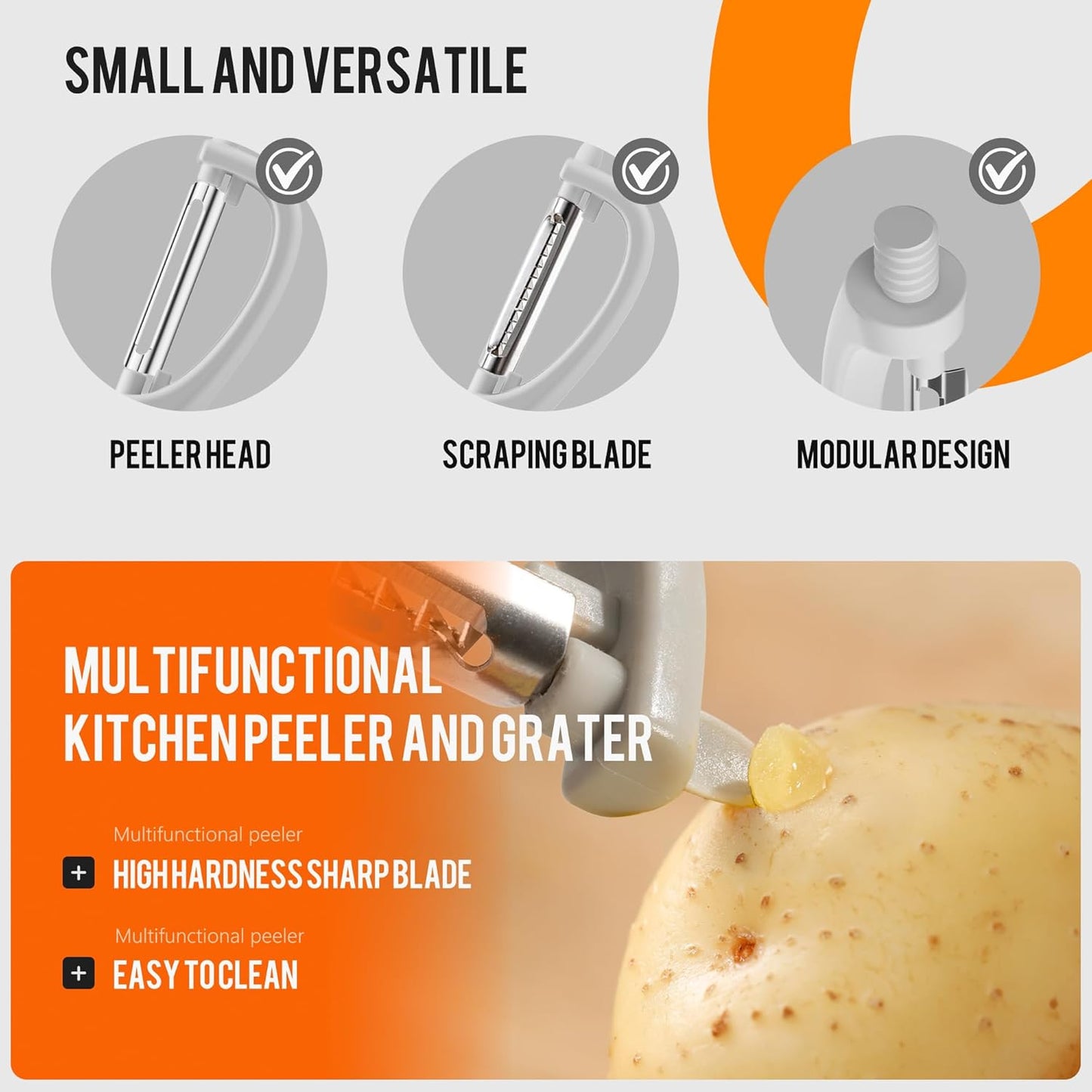 Li&Zhao Vegetable Peelers - Potato Peelers Fruit Peeler Veggie Peeler Carrot Peeler Apple Peeler Garlic Peeler kitchen tools Corn Peeler (2 Blades)