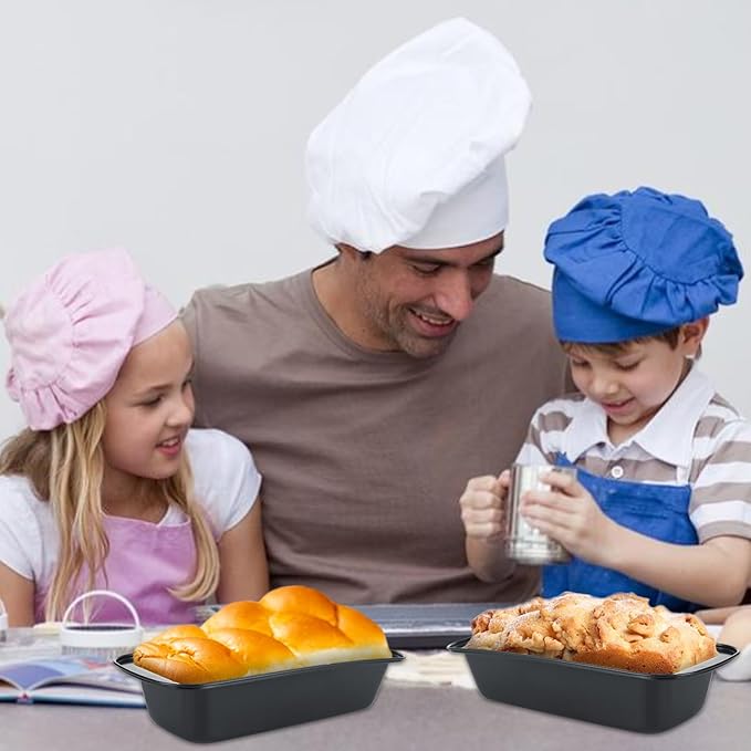 4 Pack Large 11.8'' x 5'' Bread Loaf Pan Carbon Steel Long Bread Loaf Pan Bread Pans for Homemade Bread Meatloaf Pan Dishwasher Safe Easy Release Bakeware