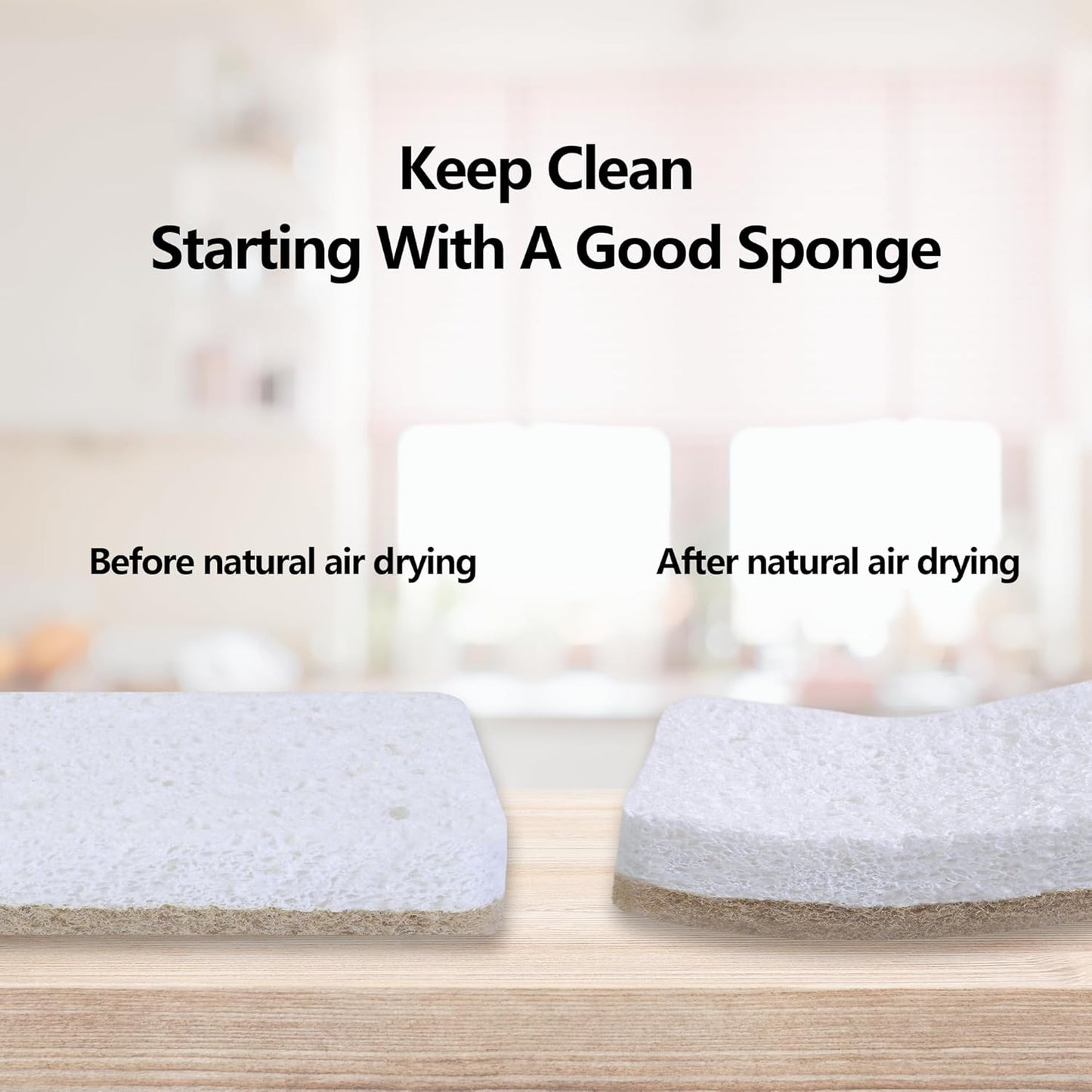 Kitchen Biodegradable Compostable Cellulose Sponges - Pack of 10 Eco Friendly Sponge