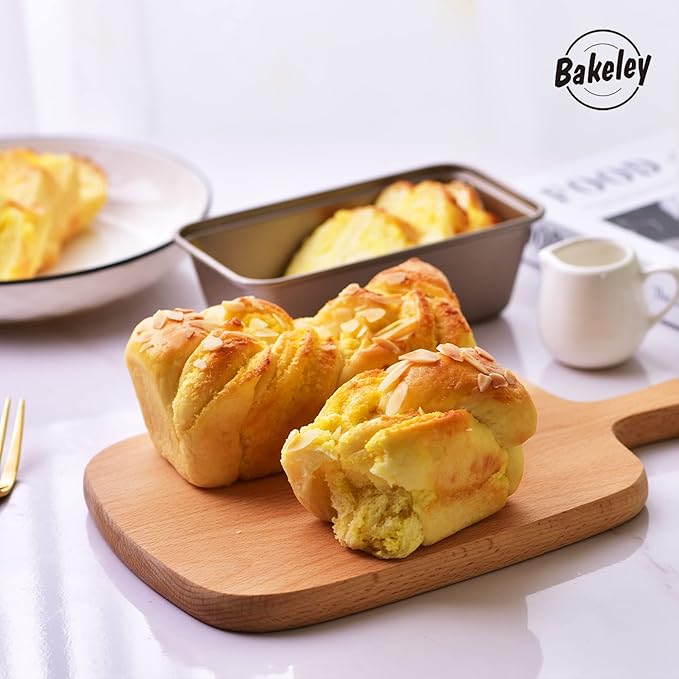 Mini Loaf Pan Set, 4Pcs 5.5-Inch Non-Stick Rectangle Bread and Cake Bakeware for Oven and Instant Pot Baking (Champagne Gold)