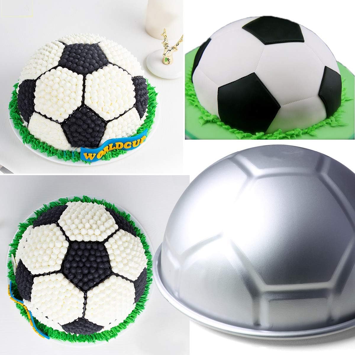 Big 8-inch Half Soccer Ball Football Shaped Birthday Cake Pan Bakeware Pastry Baking Cake Decorating Pan Mold