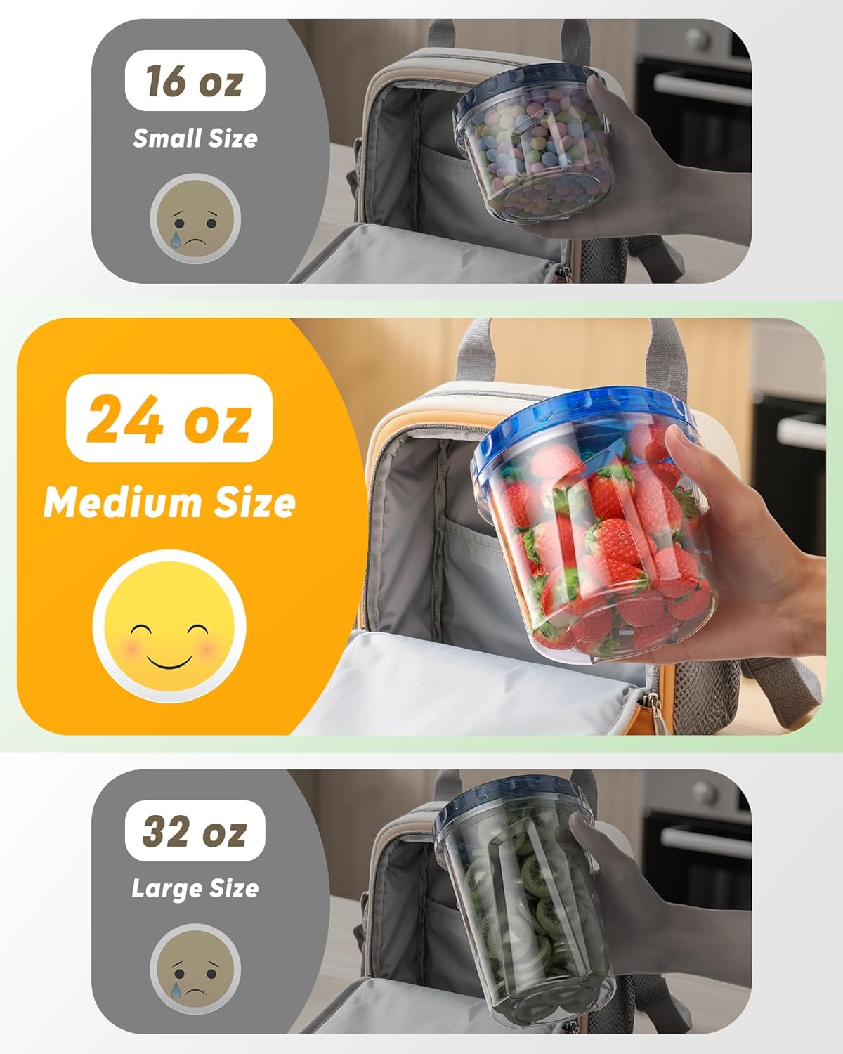6 Pack-24 oz Freezer Storage Containers, Plastic Food Storage Containers with Twist Top Lids, BPA Free and Reusable Soup Containers with Lids, Leakproof/Microwave/Dishwasher Safe