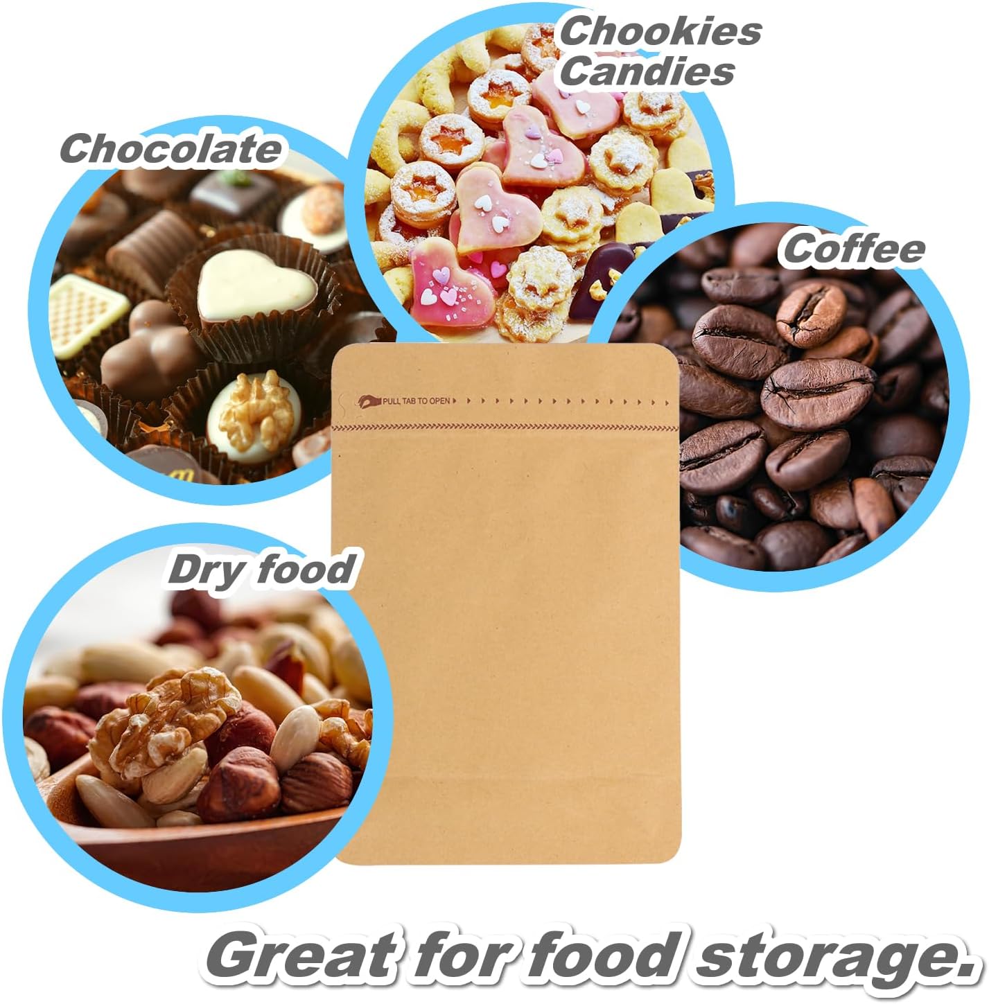 150 Pack High Barrier Stand-Up Coffee Bean Bags with Vented Valve, Matte Metallic, Heat-Sealable and Resealable Pouches for Food Storage (6 * 12.8 inch,2 lb,32 oz,Brown Kraft Paper)
