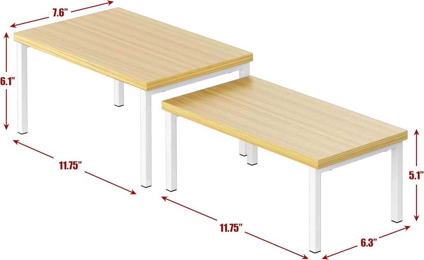 Simple Houseware Wooden Top Expandable Stackable Kitchen Cabinet and Counter Shelf Organizer, Oak