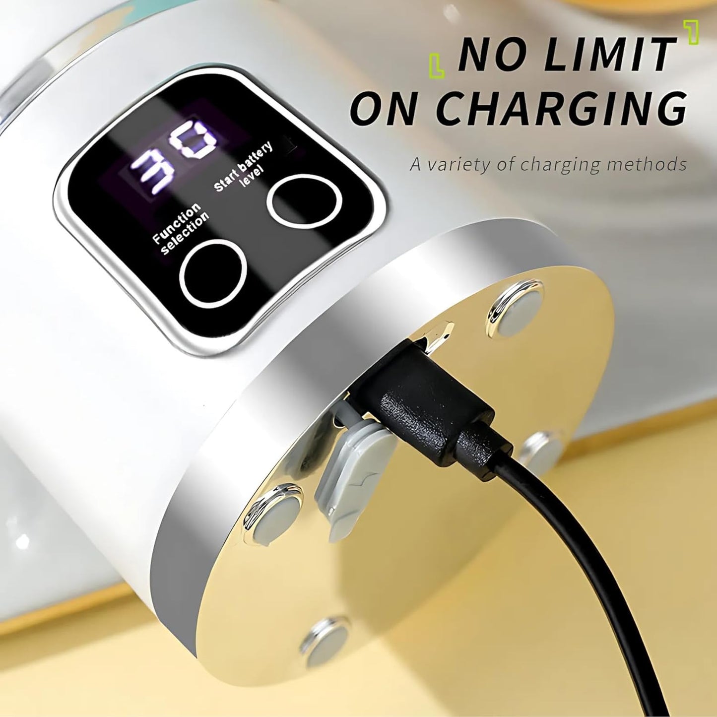 Portable Blender for Shakes & Smoothies, USB Rechargeable Personal Blender 450ml with 12 Blades, Mini Electric Juicer Cup for Travel, Smoothie Maker Bottle – Premium White