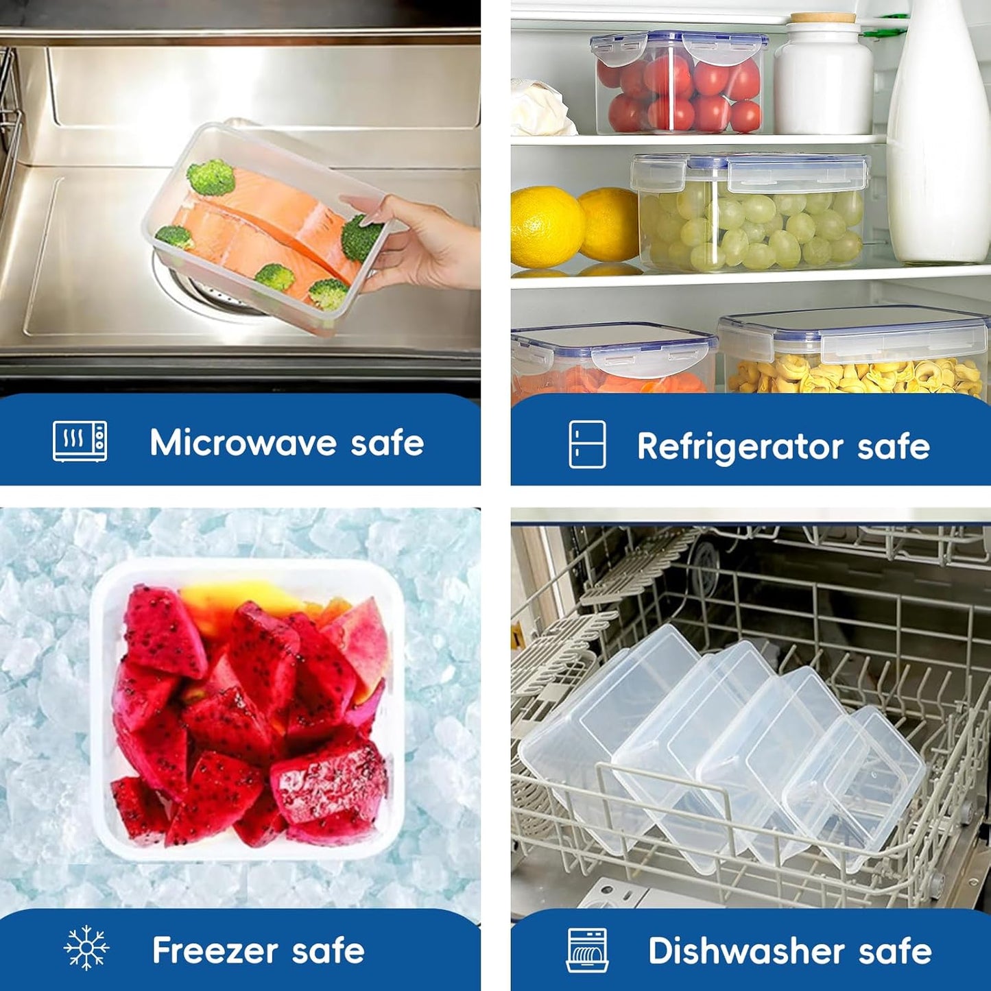 40 PCS Plastic Food Storage Containers with Lids Airtight, BPA-Free Leakproof Meal Prep Container Set for Kitchen Storage Reusable, Microwave Dishwasher Safe Stackable with Labels & Marker