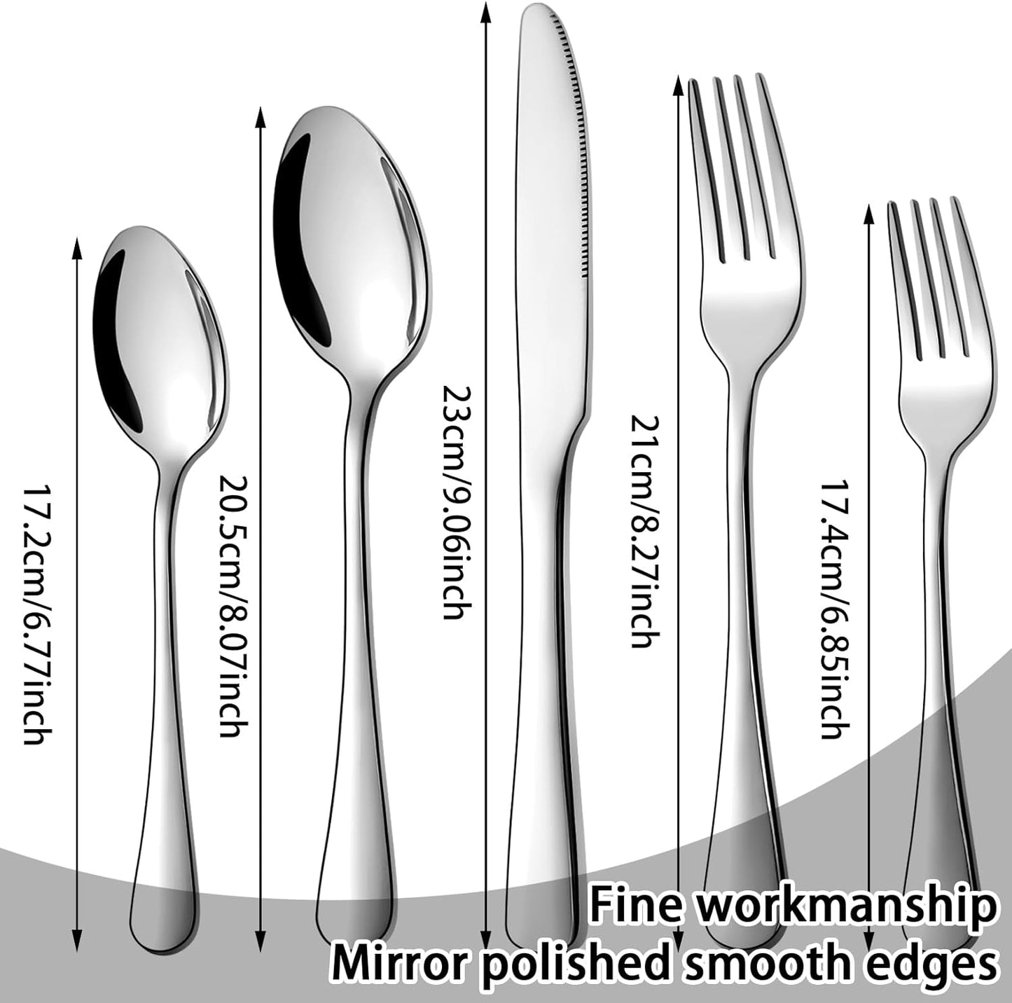 Stainless Steel Flatware Set - Forks, Knives, and Spoons for Home and Restaurant Kitchen - Rust Resistant Cutlery Utensils (160, Silver)