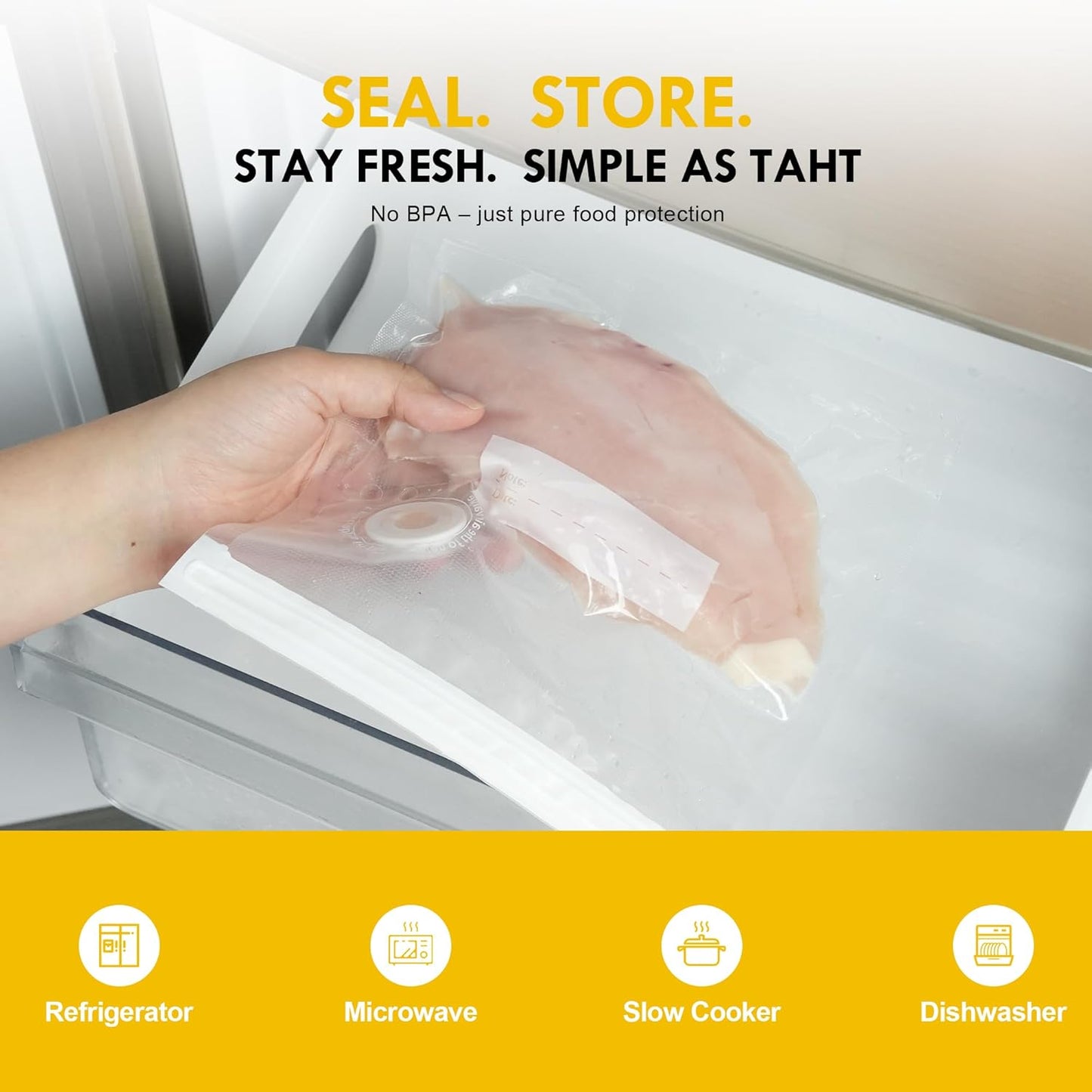 Handheld Vacuum Sealer for Food, One-Touch Operation, Portable Food Vacuum Seal Machine w/Glass Vacuum Seal Container, Reusable Vacuum Bags, Wine Bottle Vacuum Stoppers for Save and Storage