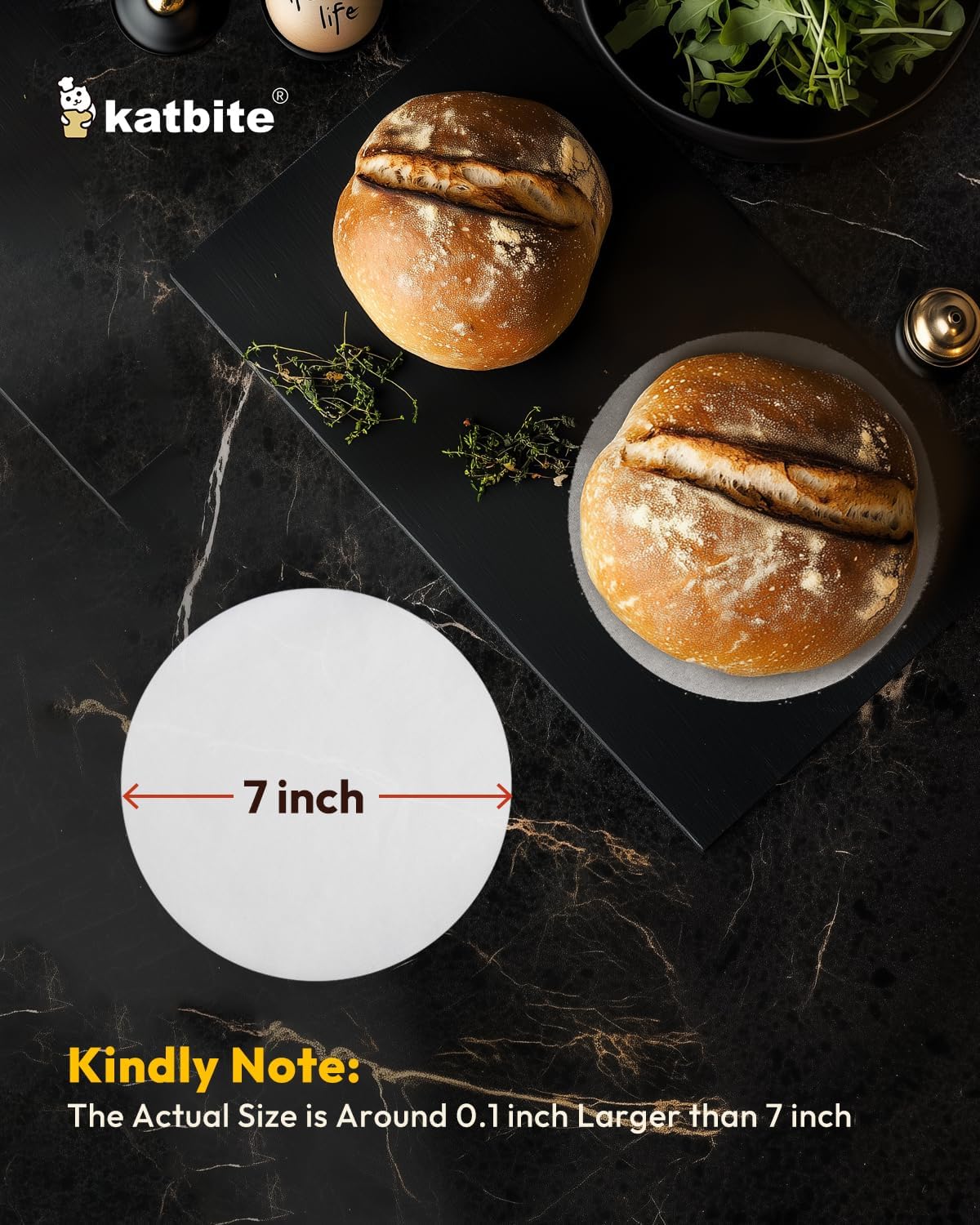 Katbite 7 Inch Round Parchment Paper, 200Pcs Parchment Rounds, Heavy Duty & Non-stick for Cake Baking, Air Fryer Liners, Patty Paper