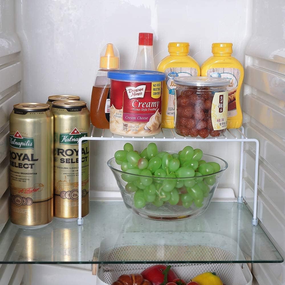 Kitchen Shelves, Cabinet Organization Mini Storage Shelf, Storage Rack Organizer for Kitchen, Fridge, Cabinet, Bathroom (White 6)