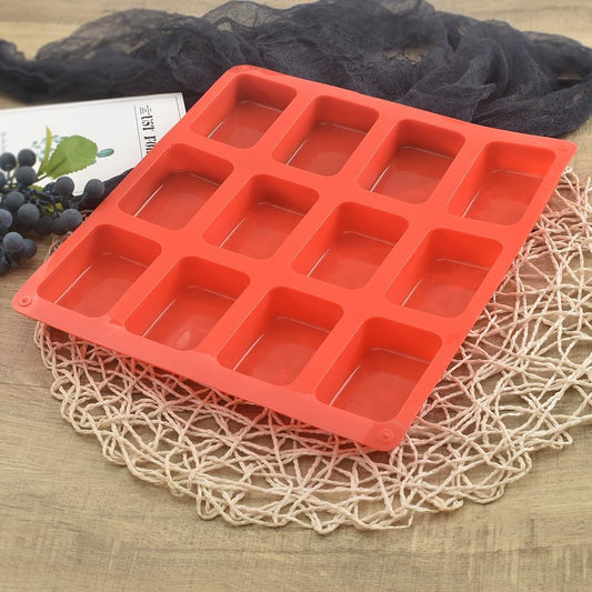 Silicone Loaf Pan, Non-Stick Mini Bread Pan, 12 Cavity Silicone Bread Baking Mold, for Loaf Cake, Bread, Meatloaf, Pack of 3